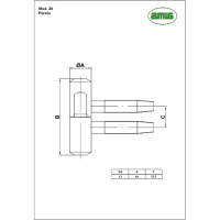 Ввертная петля Amig покрытие бронза, мама 20-13x44 (Н) BR