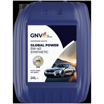 Моторное масло GNV Global Power Synthetic 5W-40, A3/B4, SN/CF, канистра 20 л GGP1011072014510540020