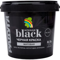Краска для стен и потолков Радуга ВД-АК 26 (черная; 0,9 л) 4630058021489
