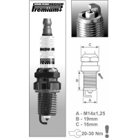 Свеча зажигания IRIDIUM (ключ 16 мм) DR15YIR 1622 BRISK P4