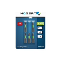 Биты ударные PZ1, 25 мм, сталь S2, 5 шт HOEGERT TECHNIK HT1S126