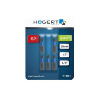 Биты ударные PH1, 25 мм, сталь S2, 5 шт HOEGERT TECHNIK HT1S121
