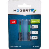 Биты ударные PZ0, 50 мм, сталь S2, 2 шт HOEGERT TECHNIK HT1S155