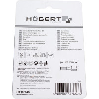 Биты ударные HEX 3, 25 мм, сталь S2, 5 шт HOEGERT TECHNIK HT1S145