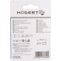 Биты ударные HEX 4, 25 мм, сталь S2, 5 шт HOEGERT TECHNIK HT1S146