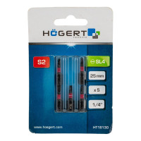 Биты ударные SL4, 25 мм, сталь S2, 5 шт HOEGERT TECHNIK HT1S130