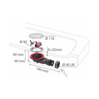 Сифон для душевого поддона Wirquin SLIM сверхплоский сухой затвор слив D90 мм 30723365