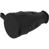 Розетка ЭРА RX10-B-IP44 каучуковая c заземлением 16А IP44 прямая черная Б0055418