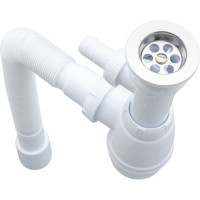 Сифон для раковины Wirquin Минор с выпуском, отводом для стиральной машины 30987141