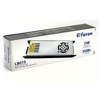 Электронный трансформатор для светодиодной ленты FERON 350W 24V (драйвер), LB019, 48048