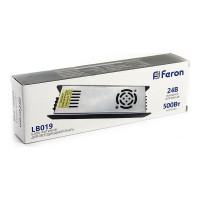 Электронный трансформатор для светодиодной ленты FERON 500W 24V (драйвер), LB019, 48049