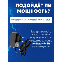 Электронный трансформатор для светодиодной ленты FERON 12W 12V (драйвер), LB005, 48050