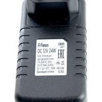 Электронный трансформатор для светодиодной ленты FERON 24W 12V (драйвер), LB005, 48051