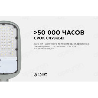 Уличный светодиодный консольный светильник Apeyron 50Вт, 5500 лм, 5000 К, IP65, КСС -Ш, 420x200x70мм / 29-02
