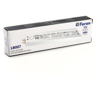 Электронный трансформатор для светодиодной ленты FERON 40W 12V IP67 (драйвер), LB007, 48054