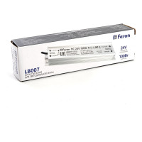 Электронный трансформатор для светодиодной ленты FERON 100W 24V (драйвер), LB007, 48059