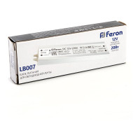 Электронный трансформатор для светодиодной ленты FERON 20W 12V IP67 (драйвер), LB007, 48052