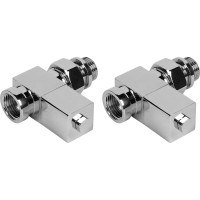 Набор дизайн-вентилей ROYAL THERMO CUBE прямой, хром, 1/2" НС-1193189