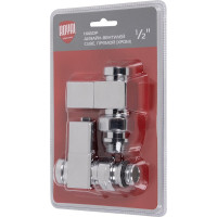 Набор дизайн-вентилей ROYAL THERMO CUBE прямой, хром, 1/2" НС-1193189