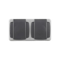 2-местная розетка MAKEL ОП, 16А, IP55, серый 36064206