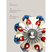 Керамическая ручка для мебели Blumen Haus Персидский узор ручная роспись, цвет разноцветный 66105