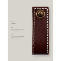 Кожаная ручка для мебели Blumen Haus цвет умбра жженая, шов белый 66315