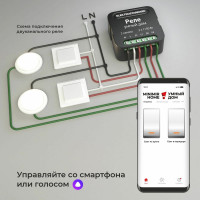 Реле Умный дом Elektrostandard - 76007/00 черный 2 канала 1150W a059326