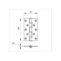 Универсальная дверная петля Palladium N 500 C-5" CP 00011763