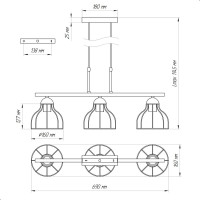 Подвесной светильник ЭЛЕТЕХ Энди 231 черный муар НСБ 01-3x60-159 Е27 ИУ 1005404672