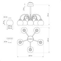 Светильник ЭЛЕТЕХ Берта 151 черный муар (Плафон 06333) НСБ 01-5x60-132 Е27 ИУ 1005404645