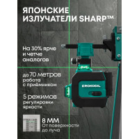Лазерный уровень Rokodil Ray Pro 3D, зеленый луч, 12 линий на 360 градусов 1045797