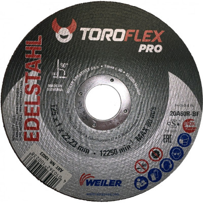 Круг отрезной по нержавеющей стали TOROFLEX 20A60R-BF PRO 4010362100238