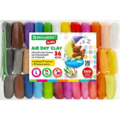 Суперлегкий застывающий воздушный пластилин BRAUBERG KIDS 106309