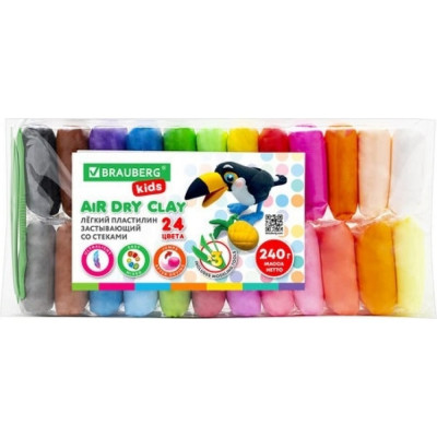 Суперлегкий застывающий воздушный пластилин BRAUBERG KIDS 106307