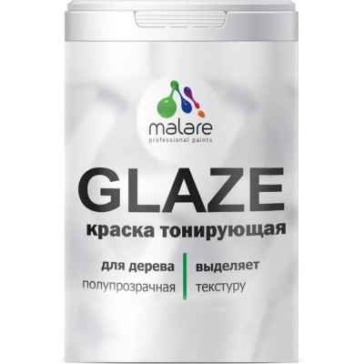 MALARE Краска Glaze тонирующая по дереву, лессирующая, Венге, 0.9 л. 2036775036140