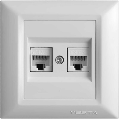 Двойная розетка для сетевого кабеля Vesta Electric Roma FRZCW010102BEL