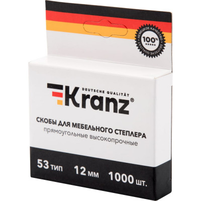 Скобы для строительного мебельного степлера KRANZ тип 53 12 мм 1000 шт. KR-12-5504