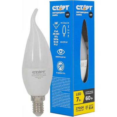 Светодиодная лампа СТАРТ ECO LEDFlameE14 7W 30