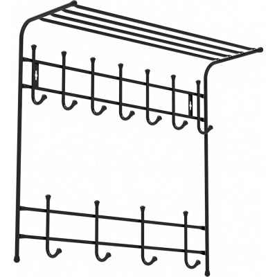 Nika Вешалка с полкой настенная 11 крючков черный ВПТ11/Ч
