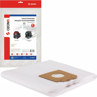 OZONE Мешки для пылесоса IPC SOTECO TORNADO YP1400 / 6, 5 шт., синтетические, не боятся мокрой пыли CP-282/5