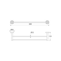 IDDIS Полотенцесушитель двойной латунь Calipso ID CALSB20i49