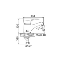 LEDEME Смеситель для умывальника Картридж д.35мм L1014-B 116286
