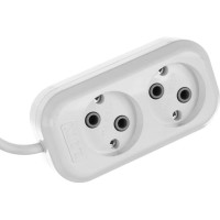 Двухместный сетевой удлинитель с заземлением LUX У2-Е, 2м, 4606400414537