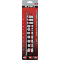 Набор торцевых головок (12-гранные; 3/8"; 9-19 мм; 10 шт.) MATRIX 13595