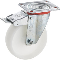 Колесо с вращающейся опорой, пластиной крепления и передним тормозом (150 мм; 300 кг) Tellure rota 686804