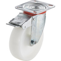 Колесо с вращающейся опорой, пластиной крепления и передним тормозом (150 мм; 300 кг) Tellure rota 686804