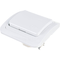 Розетка с крышкой, белая Makel Mimoza 12009