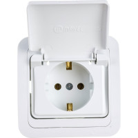 Розетка с крышкой, белая Makel Mimoza 12009