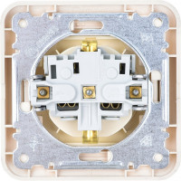Розетка с заземлением, кремовая Makel Mimoza 25028