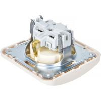 Розетка с заземлением, кремовая Makel Mimoza 25028